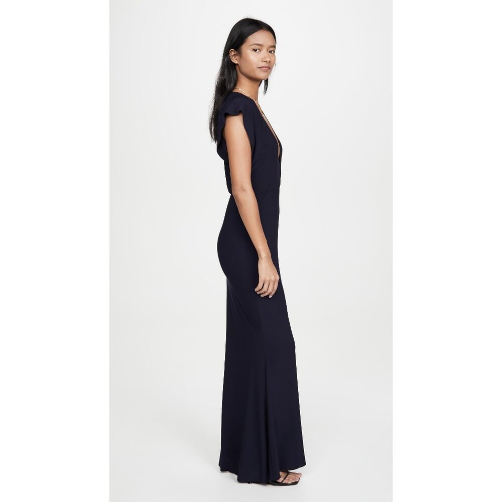 Norma Kamali V Neck Rectangle Gown in Black Small New Womens Long Dress - Picture 10 of 16